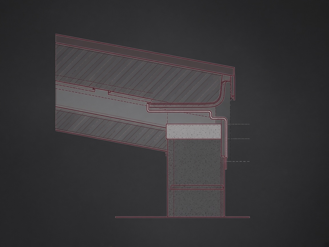 Architectural flashing section illustration